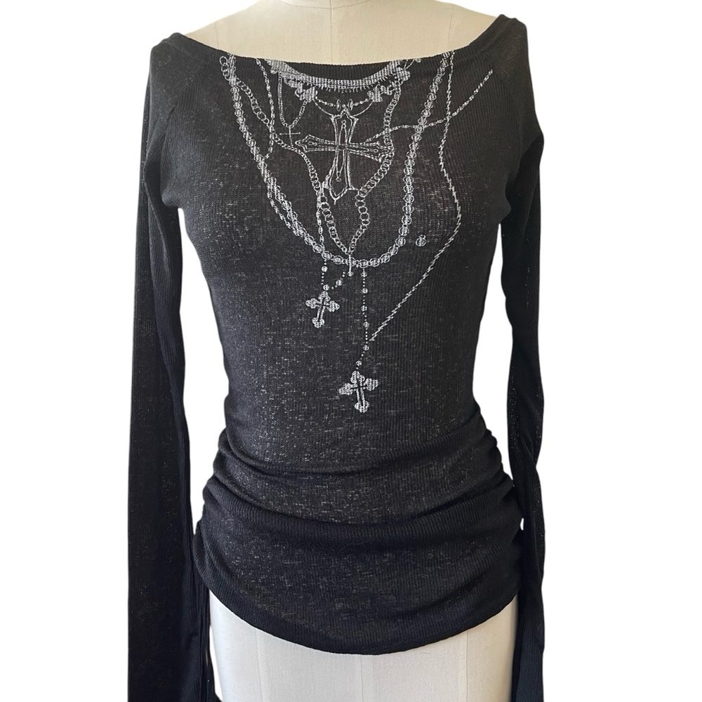 ❤️ Gothic x Punk Black Tattoo Top - Picture 9 of 11